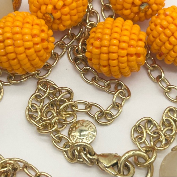 J. Crew Orange Beaded Bauble Necklace - Picture 3 of 3